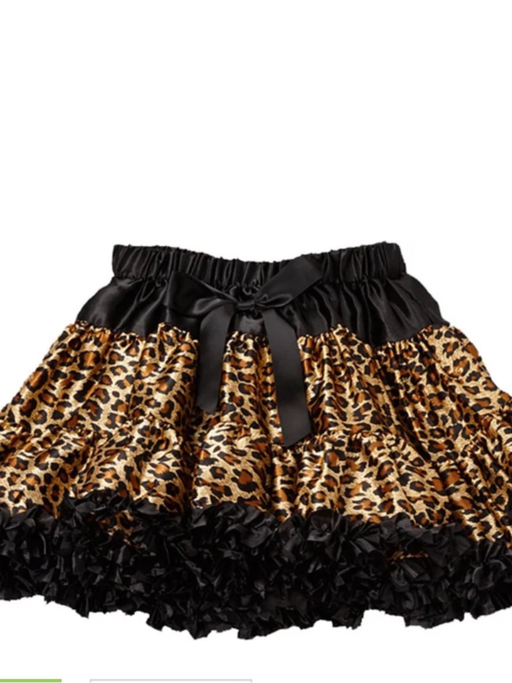 Leopard Satin Tutu With Black Trim